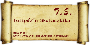 Tulipán Skolasztika névjegykártya